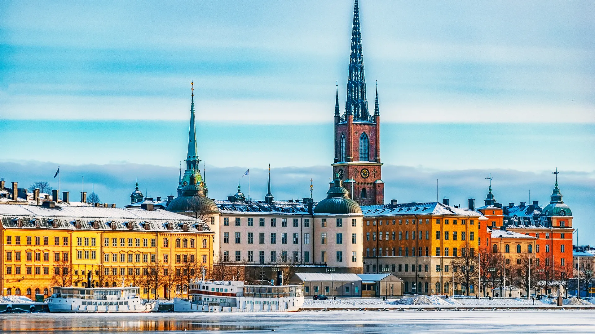 Altstadt Stockholms im Winter